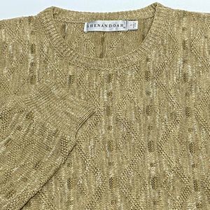Shenandoah Vintage Sweater Mens L, Brown Textured Diamond Knit Cosby 90s Grandpa